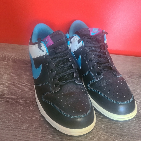 NIKE DUNK LOW 2008 Black Neo Turquoise Blue White Mens Size10.5 Shoes 31… - Picture 2 of 9